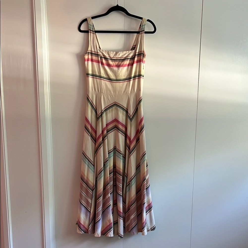 “Ralph Lauren Country” Rare 90s Southwestern Striped Multicolor Dress